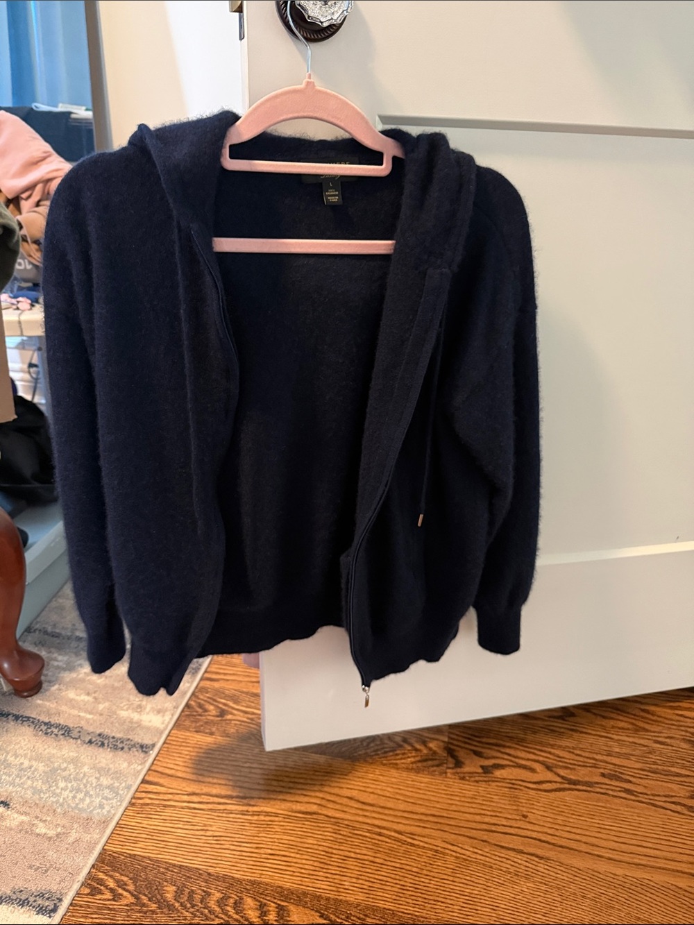 Charter Club Navy Hooded Zip-Up Cardigan Sweater